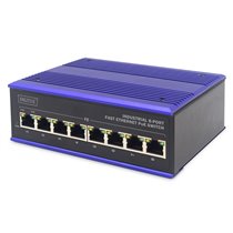 Conmutador PoE de red Fast Ethernet de 8 puertos, industrial, no gestionado