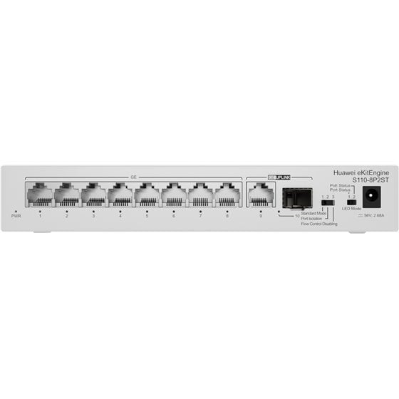 S110 Series S110-8P2ST No administrado L2 Gigabit Ethernet (10/100/1000) Energía sobre Ethernet (PoE) Gris