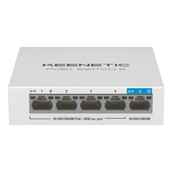 Switch Gigabit de 5 puertos con 4 puertos PoE+ y asignación de energía de 60 W