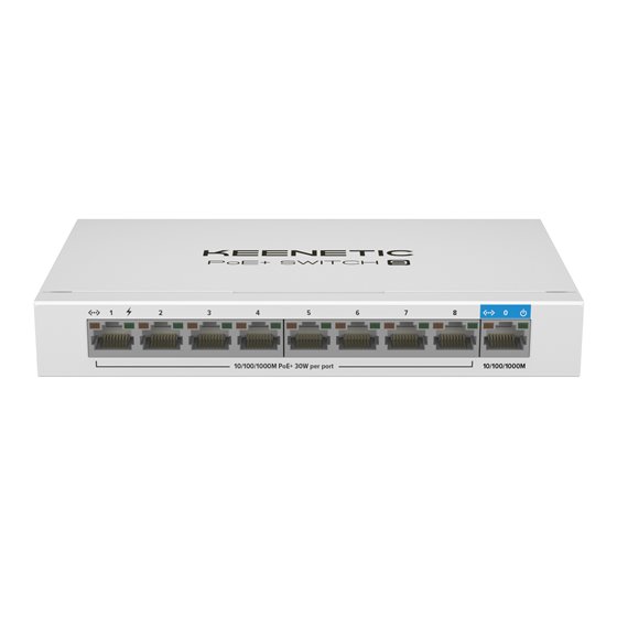 PoE+ Switch 9 Switch Gigabit de 9 puertos con 8 puertos PoE+ y asignación de energía de 120 W