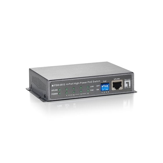 Switch Fast Ethernet PoE de 5 puertos, 4 Puertos PoE, 120W
