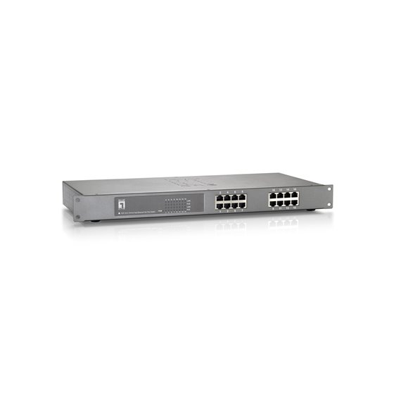 Switch Fast Ethernet PoE de 16 puertos, 480W, 802.3at PoE+