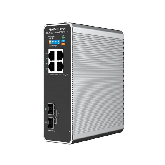 RG-NIS2100 Gestionado L2 Gigabit Ethernet (10/100/1000) Energía sobre Ethernet (PoE) Negro, Acero inoxidable