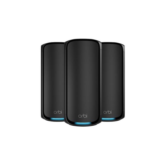 Orbi 970 Series Quad-Band WiFi 7, 3-Pack Quad-band (2.4 GHz / 5 GHz-1 / 5 GHz-2 / 6 GHz) Wi-Fi 6 (802.11ax) Negro Interno