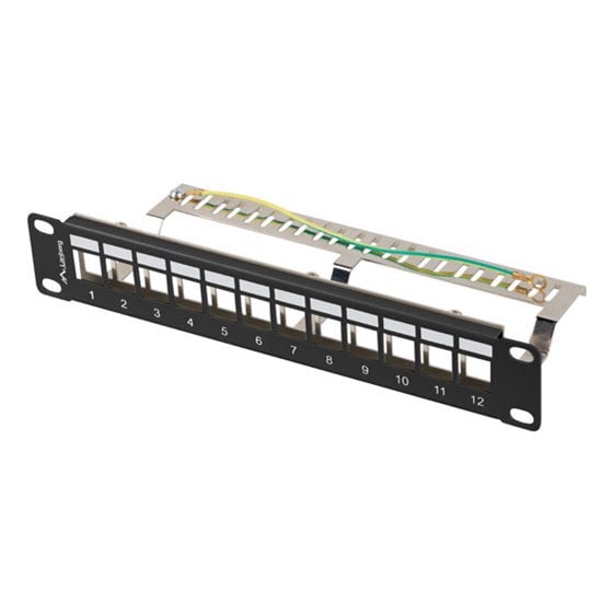 patch panel blank 12 port 1U 10 ftp for keystone modules black v2