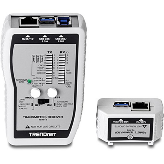 TC-NT3 comprobador de cables de red Plata