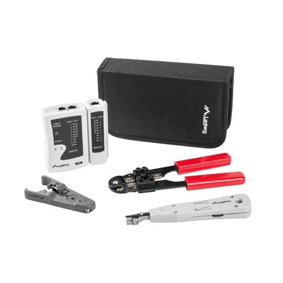 KIT DE HERRAMIENTAS PARA REDES NT-0301 - TESTER - PELACABLES - CRIMPADORA - HERRAMIENTA DE I