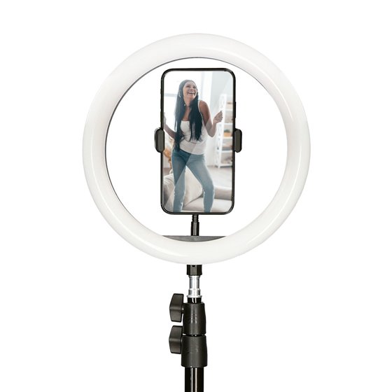 KIT STUDIO LIVE MAX ARO DE LUZ CON TRÍPODE SUELO 1,60 M PARA SMARTPHONE