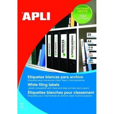 Etiquetas Archivador APLI 190 x 61 mm. Caja x25 Hojas