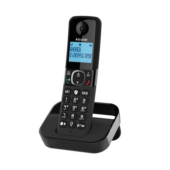 F860 Teléfono DECT/analógico Identificador de llamadas Negro