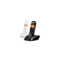 S12 Duo Teléfono DECT Identificador de llamadas Negro, Blanco