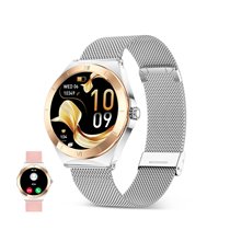 Smartwatch Lya, Pantalla AMOLED 1.19", Autonomía 5 días, Correa metal y silicona, Modos deporte y salud, Llamadas, Plata