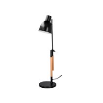 Lampara de escritorio q-connect deneb metalica con detalles de madera interruptor2 articulaciones color negro