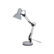 Lampara de escritorio q-connect polaris metalica coninterruptor brazo doble 3 articulaciones color plata