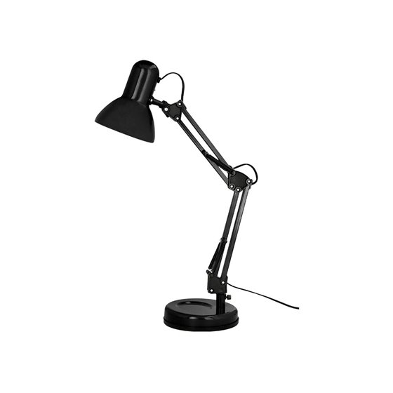 Lampara de escritorio q-connect polaris metalica coninterruptor brazo doble 3 articulaciones color negro