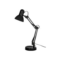 Lampara de escritorio q-connect polaris metalica coninterruptor brazo doble 3 articulaciones color negro
