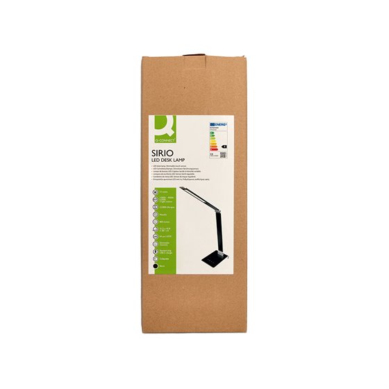 Lampara de escritorio q-connect sirio led 13w 800 lmtactil 3 niveles de color brillo regulable color negro