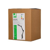 Lampara de escritorio q-connect hadar led 8w 380lm aluminio con pinza y lupa brazo doble color negro