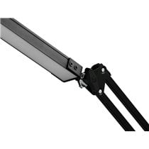 Lampara de escritorio q-connect rigel led 8w 320 lm aluminio con pinza brazo doble3 articulaciones color negro