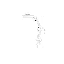 Lampara de escritorio q-connect rigel led 8w 320 lm aluminio con pinza brazo doble3 articulaciones color negro