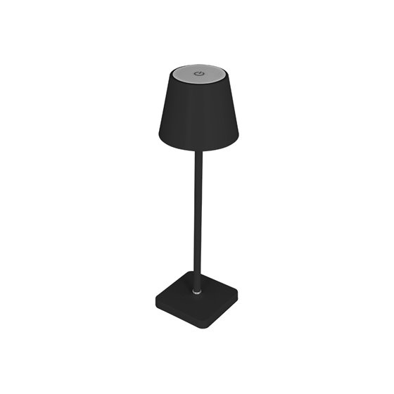 Lampara de escritorio q-connect nova led 2w 200 lm metalica tactil recargable usb-c color negro