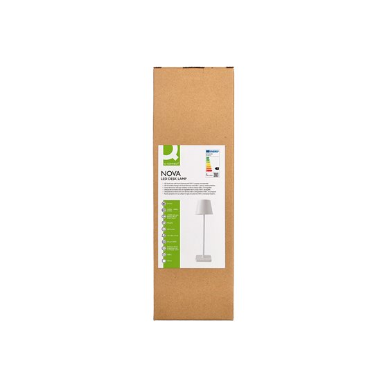 Lampara de escritorio q-connect nova led 2w 200 lm metalica tactil recargable usb-c color blanco