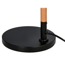 Lampara de escritorio q-connect deneb metalica con detalles de madera interruptor2 articulaciones color negro
