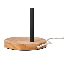 Lampara de escritorio q-connect orion metalica con detalles de madera brazo flexible color negro