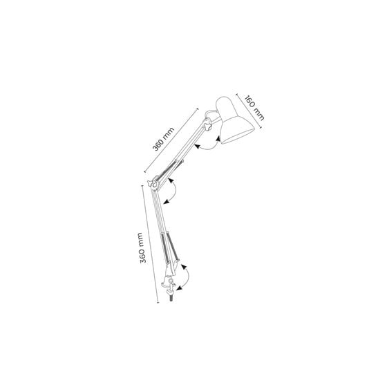 Lampara de escritorio q-connect antares metalica conpinza interruptor brazo doble 3 articulaciones color plata
