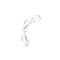 Lampara de escritorio q-connect antares metalica conpinza interruptor brazo doble 3 articulaciones color plata