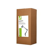 Lampara de escritorio q-connect antares metalica conpinza interruptor brazo doble 3 articulaciones color negro