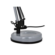 Lampara de escritorio q-connect polaris metalica coninterruptor brazo doble 3 articulaciones color plata