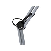 Lampara de escritorio q-connect polaris metalica coninterruptor brazo doble 3 articulaciones color plata