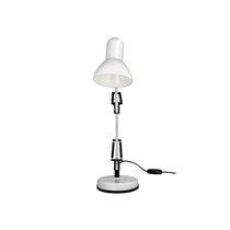 Lampara de escritorio q-connect polaris metalica coninterruptor brazo doble 3 articulaciones color blanco