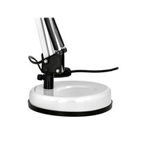 Lampara de escritorio q-connect polaris metalica coninterruptor brazo doble 3 articulaciones color blanco
