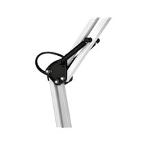 Lampara de escritorio q-connect polaris metalica coninterruptor brazo doble 3 articulaciones color blanco