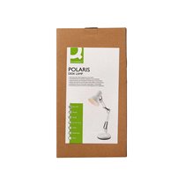 Lampara de escritorio q-connect polaris metalica coninterruptor brazo doble 3 articulaciones color blanco