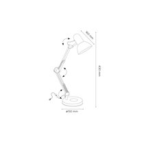 Lampara de escritorio q-connect polaris metalica coninterruptor brazo doble 3 articulaciones color blanco