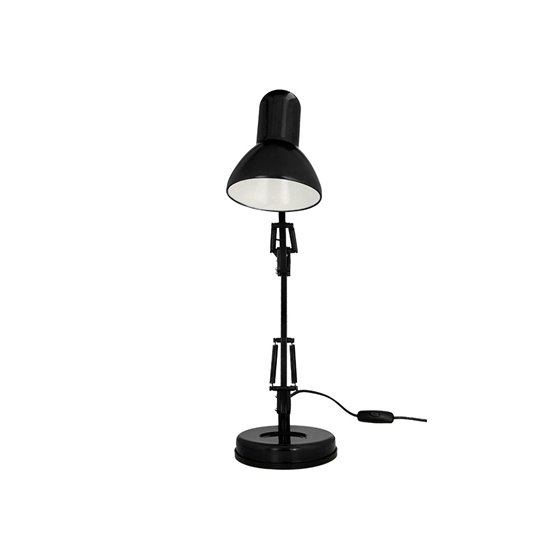 Lampara de escritorio q-connect polaris metalica coninterruptor brazo doble 3 articulaciones color negro