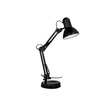 Lampara de escritorio q-connect polaris metalica coninterruptor brazo doble 3 articulaciones color negro