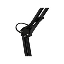 Lampara de escritorio q-connect polaris metalica coninterruptor brazo doble 3 articulaciones color negro
