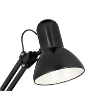 Lampara de escritorio q-connect polaris metalica coninterruptor brazo doble 3 articulaciones color negro