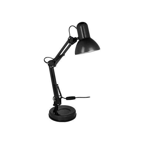 Lampara de escritorio q-connect polaris metalica coninterruptor brazo doble 3 articulaciones color negro