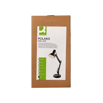Lampara de escritorio q-connect polaris metalica coninterruptor brazo doble 3 articulaciones color negro