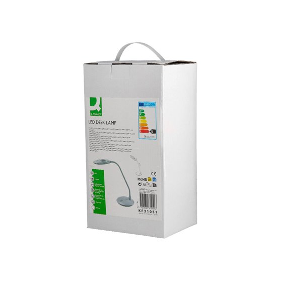 Lampara de escritorio q-connect led 5w 250 lm con lupa iluminaciÃ³n ajustable blanco