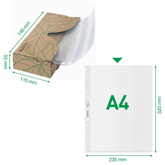 Dispensador de fundas Leitz Recycle A4, 40 unidades