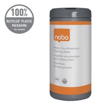 Toallitas limpiadoras biodegradables para pizarras Nobo (pack de 100)