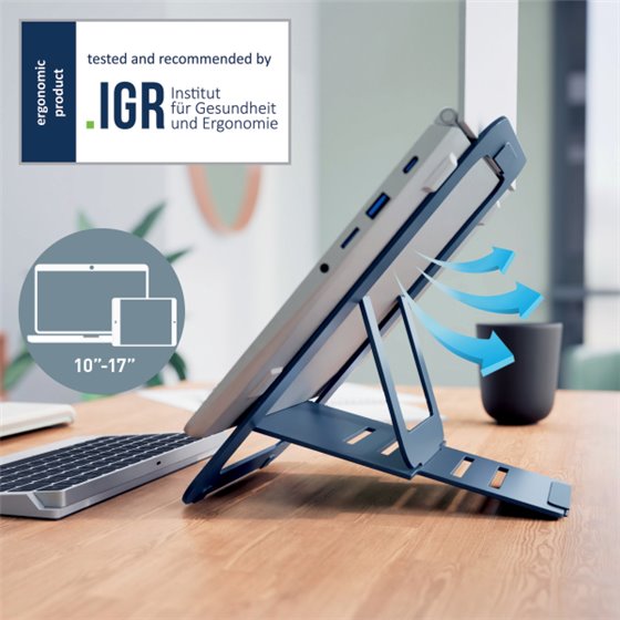 Soporte para Portátil Ajustable Ultraplano de Aluminio Leitz Ergo