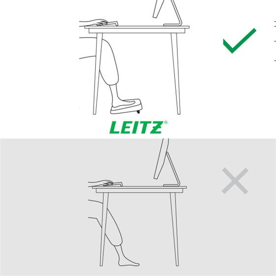 Reposapiés de escritorio ajustable Leitz Ergo, 80% plástico reciclado