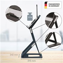 Soporte para portátil Leitz Ergo 2 en 1 de sobremesa para trabajar sentado o de pie